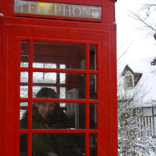 Chilham in the snow ~ village phone booth