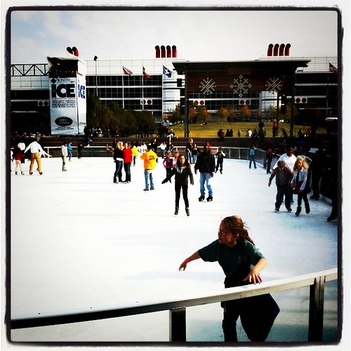 Ice skating.