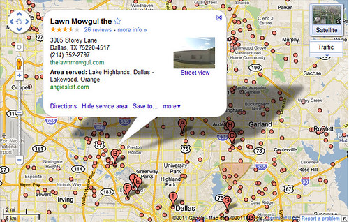 Incorrect Service Area in Google Maps?