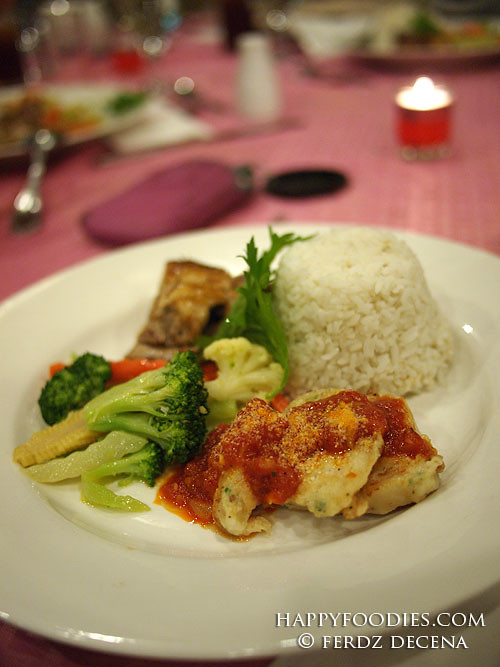 Rosemary Chicken and Fish Fillet with Marinara Sauce