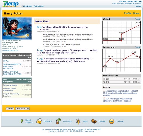 Screenshot of Individual Home Page