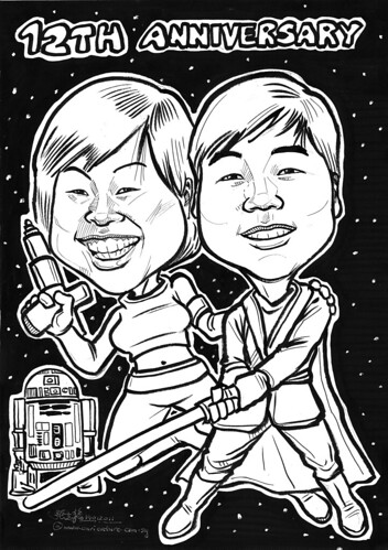 Star Wars couple caricatures