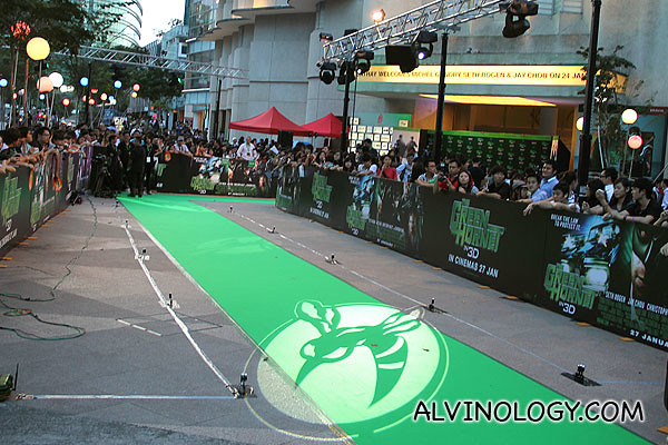 They had a cool green carpet instead of the usual red carpet