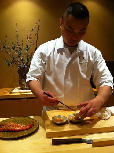 Sushi chef at work