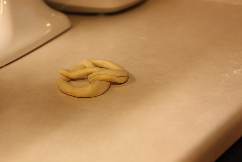 flip up the twist to form a pretzel