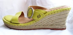 ebayed: Chartreuse Born Wedge Sandals