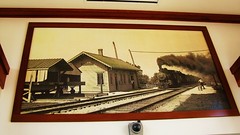 Old Milwaukee Road steam era photo inside the "New" Wood Dale Illinois, Metra commuter rail station. Wednsday, March 2nd, 2011. by Eddie from Chicago