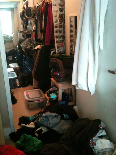 PROJECT SIMPLIFY: BEFORE: My closet is a disaster!