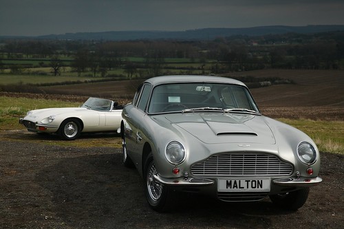 1967 Aston Martin DB6 and 1973 Jaguar E Type V12 Roadster