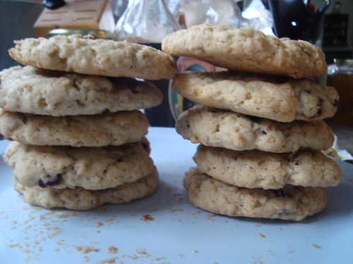 half batch of oatmeal raisin cookies