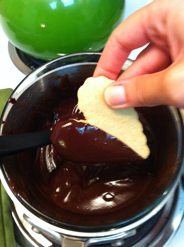 dipping in chocolate