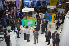 Overhead view of the Gemalto booth at MWC 2011
