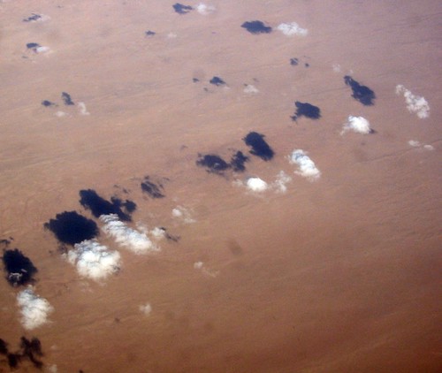 map of libyan desert. Clouds over the Sahara Desert