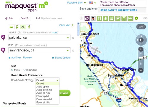 Mapquest adds bike directions