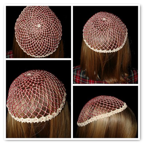 Beaded lace hat
