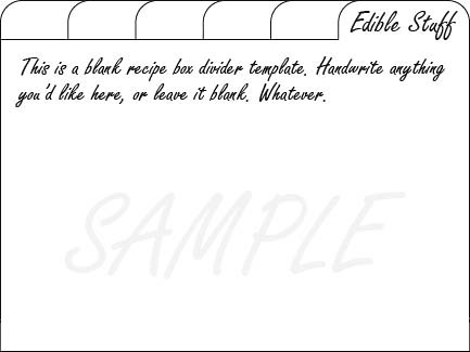 Blank recipe binders