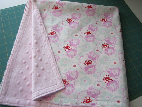 Pink and aqua baby blanket