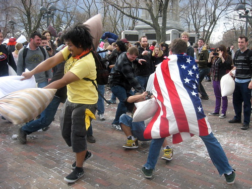 Nothing like a pillow fight to bring neighbors together