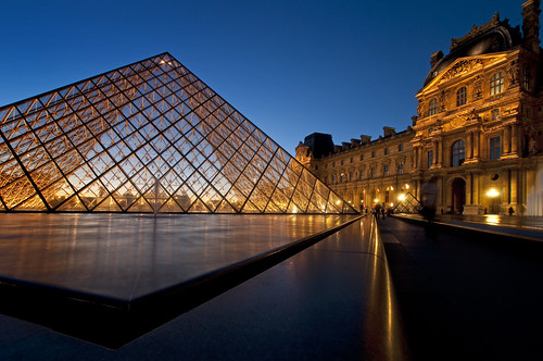 France - Paris - Louvre Pyramid at Dusk 07