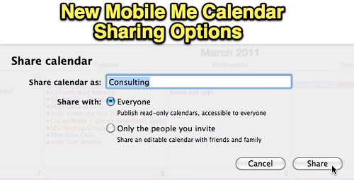 New MobileMe Calendar Sharing Options