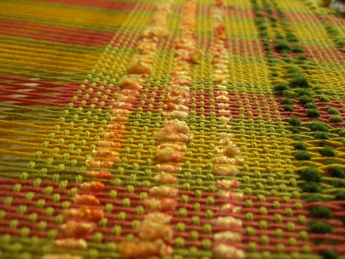 Three rows of silk noil added to the sampler