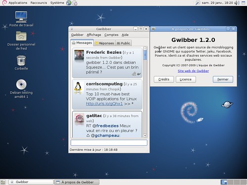 Gwibber 1.2.0 et Debian Squeeze