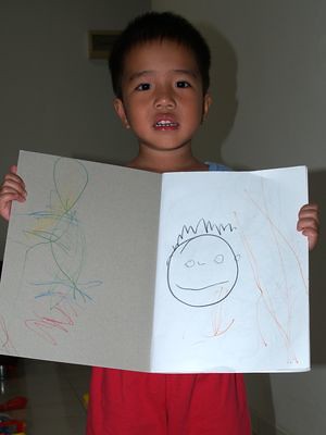 Julian draws himself