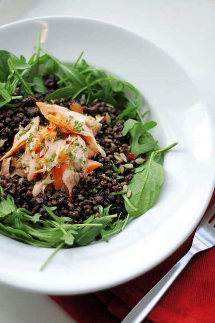 Salmon, Lentils and Rocket