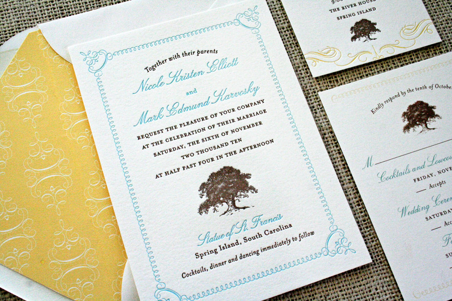 Parrott Design Studio wedding invitation suite