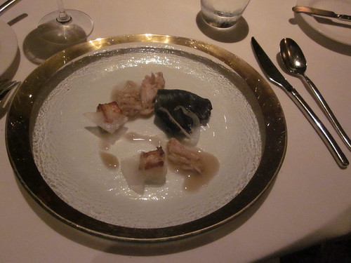 Manresa - Los Gatos, CA - Citrus Dinner - February 2011 - Scallop Shards and Dungeness Crab, Kyoto Miso with Etrog Citron