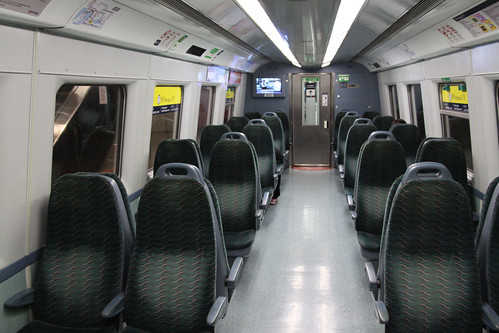 First class seating in a refurbished Metro Cammell EMU