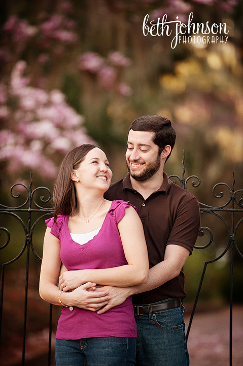 engaged couple at maclay gardens in tallahassee