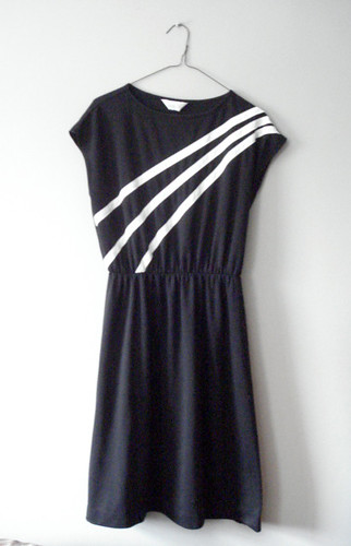 White Cross Body Stripe Dress