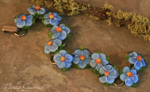 Forget me not lampwork