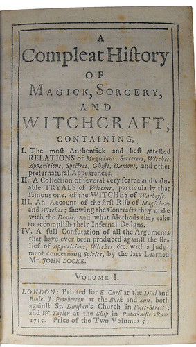 Title page of A compleat history of magick, sorcery, and witchcraft