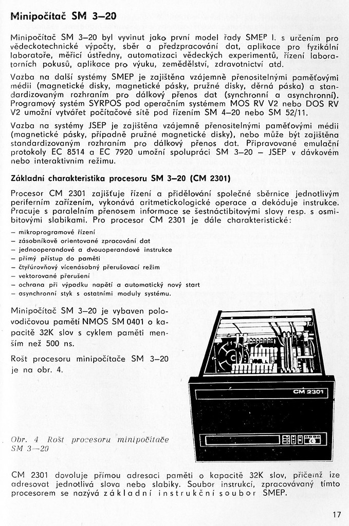 Strana 17 -- Minipočítač SM 3-20 / Základní charakteristika procesoru SM 3-20 (CM 2301)