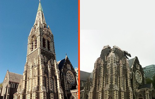 Christchurch Cathedral 2011 - Before - After