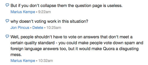 if you don't collapse them the question page is useless.
