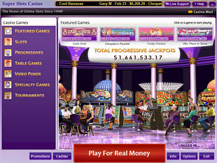 Super Slots Casino Lobby