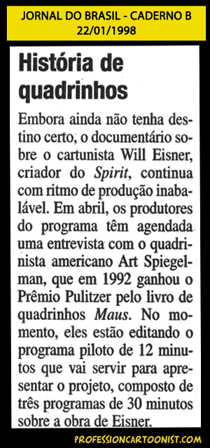 "História de quadrinhos" - Jornal do Brasil - 22/01/1998