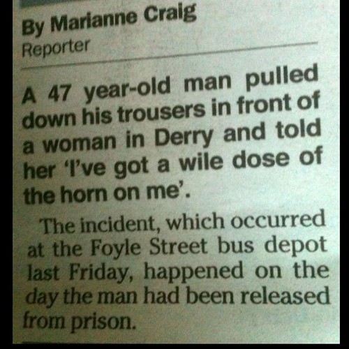funny news stories. Funny Derry news story