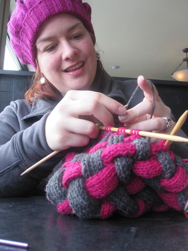 Working on my Entrelac Hat