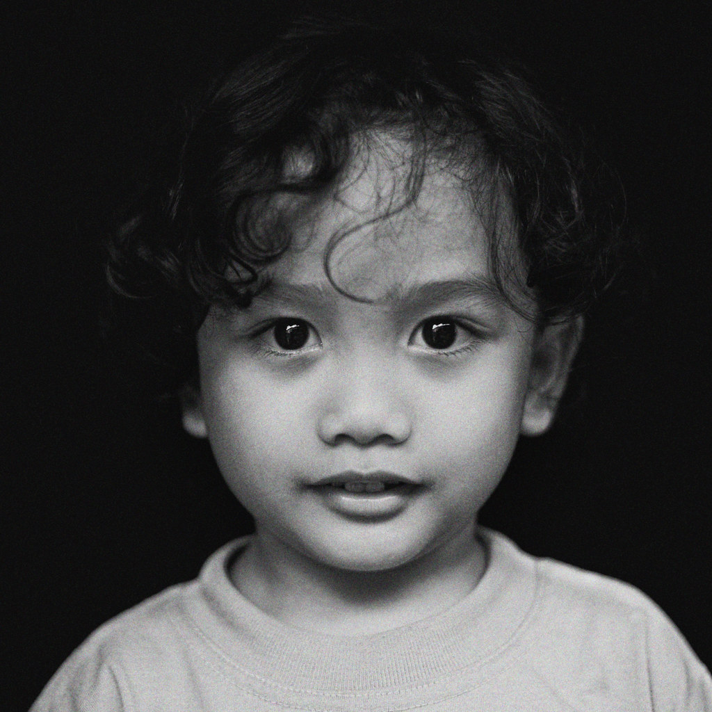 Portrait of My Son In Grainy Black and White