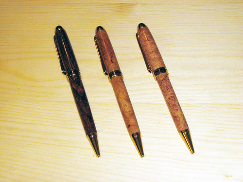Three 'Euro' Designer Twist Pens