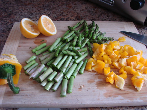 asparagus + red quinoa salad // meyer lemon dressing