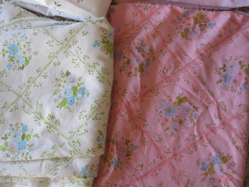 Before and After Vintage Sheet Dyed Pink