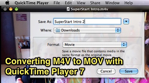 Converting M4V to MOV with QuickTime Player