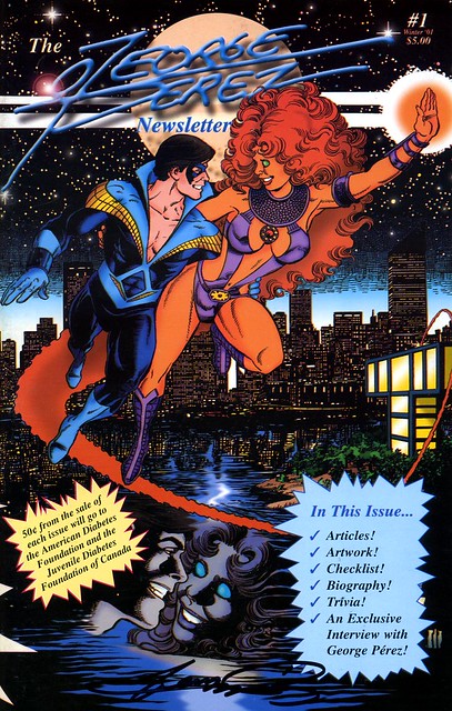 George Perez Nightwing and Starfire from Perez Newsletter cover 2001