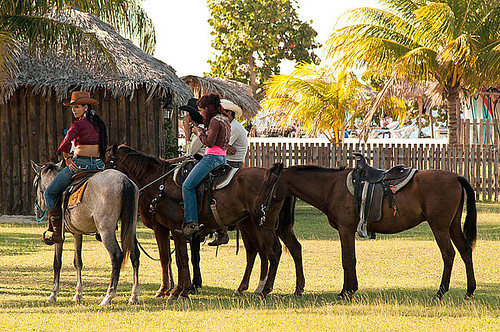 cowgirls on horses. Cuban Cowgirls and Horses