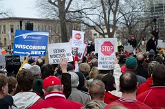 Big Labor protesters in Madison, Wisconsin.